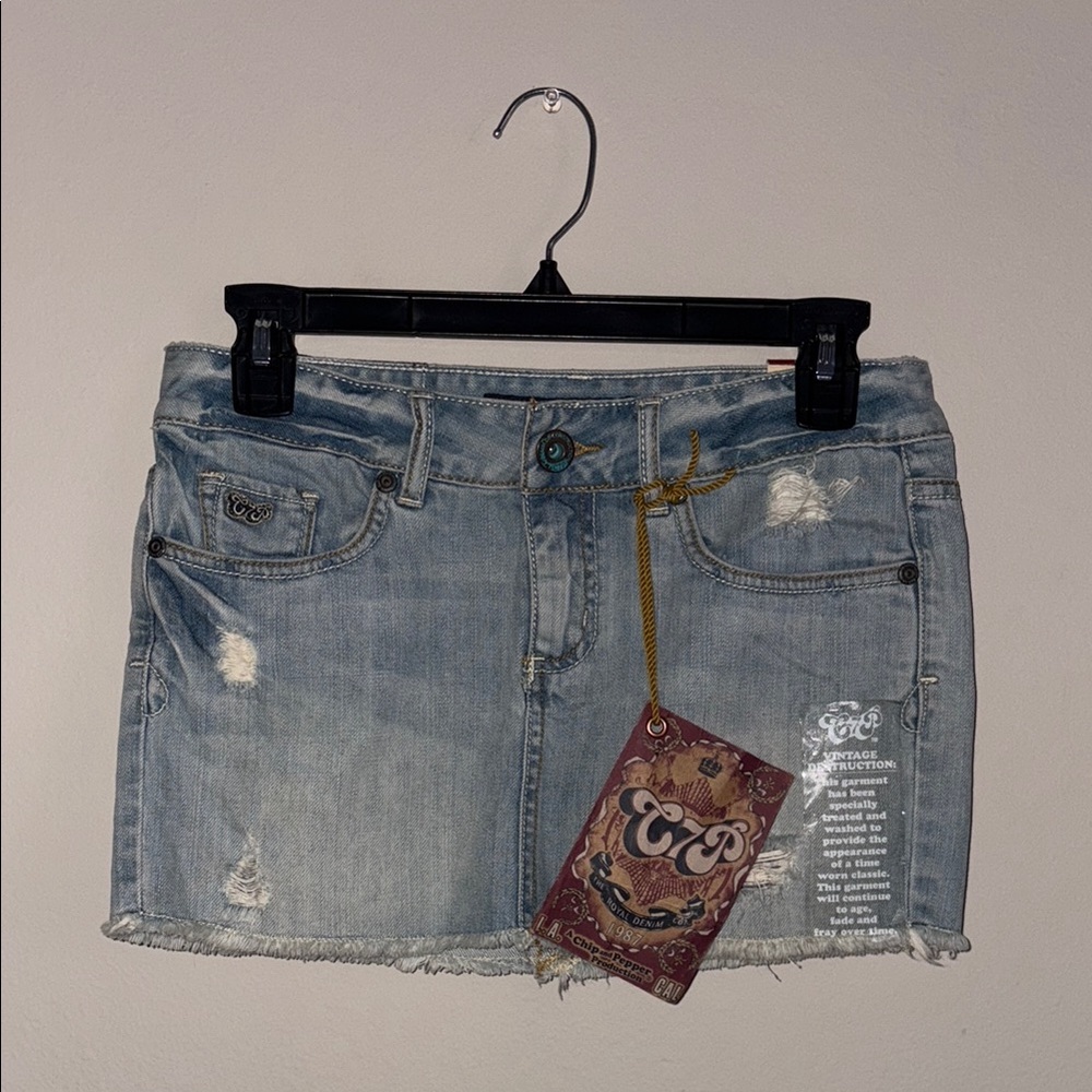 Chip & Pepper Blue Mini Skirt